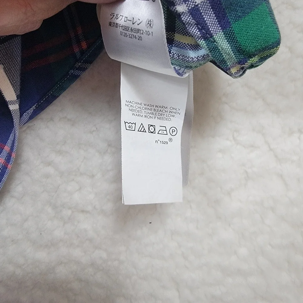 Ralph Lauren Button Down Shirt Mens 3XB Plaid Long Sleeve Cotton Big & Tall